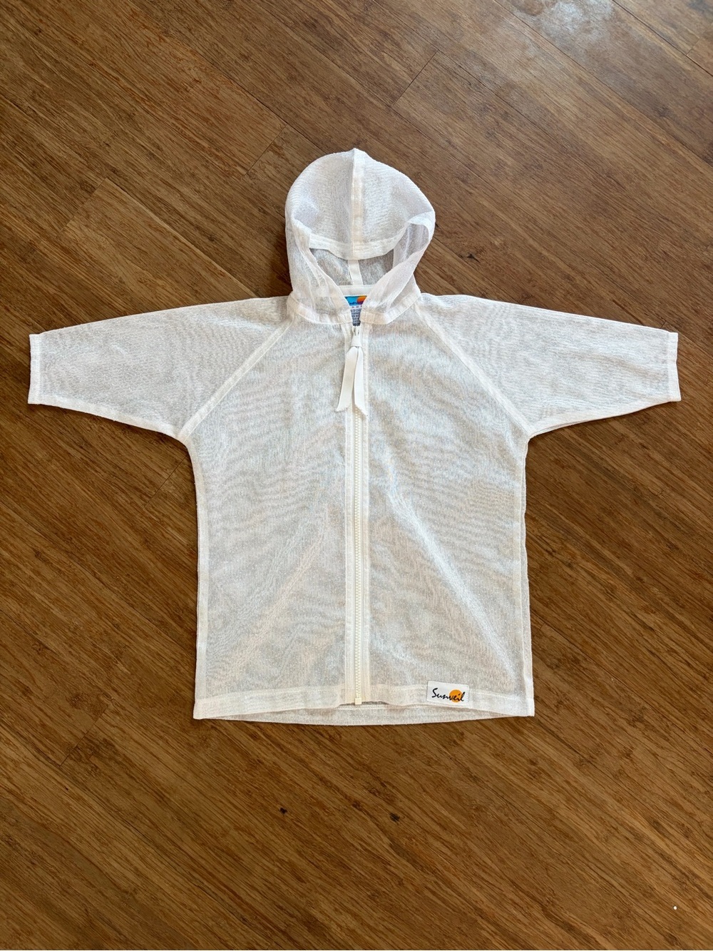 Vintage Sunveil Kids UV Sun Protection Hooded Cover Up Jacket White OSFA Canada